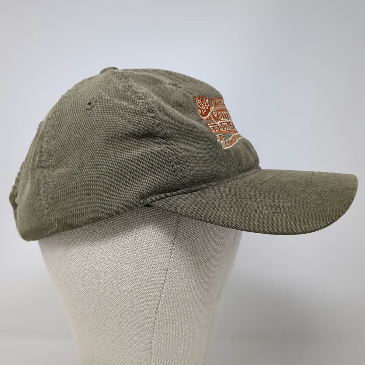 Motorcycle Cannonball Endurance Run Green Baseball Cap One Size Slideback Hat