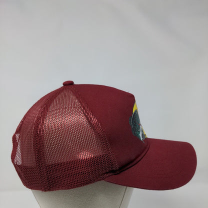 Bass Pro Shops Snapback Mesh Back Trucker Hat Red OSFM Gone Fishing Solid