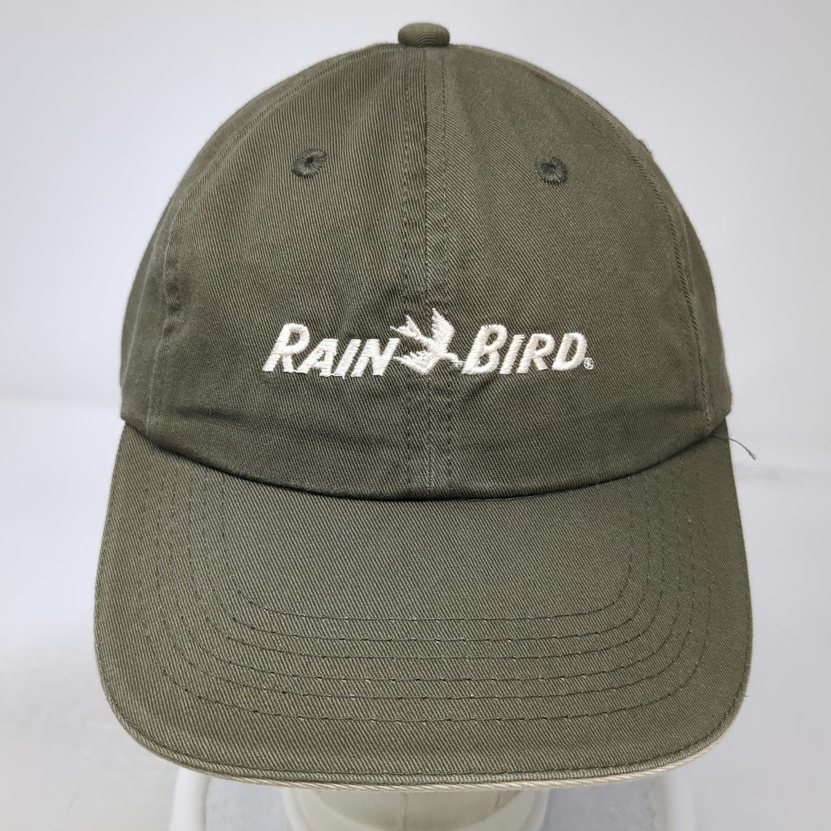 K-Products Baseball Cap Green One Size Rain Bird Logo Slideback Adjustable Hat