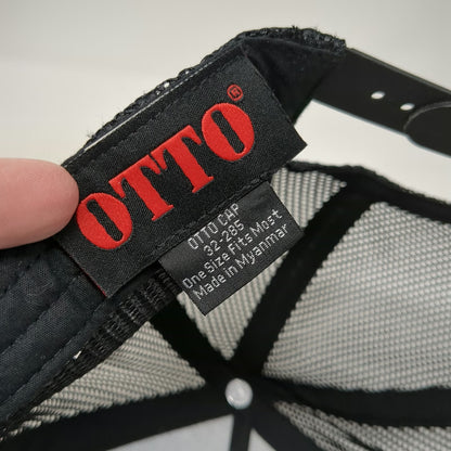 Otto Trucker Hat Black One Size Red DC Pub & Grill Graphic Patch Mesh Snapback