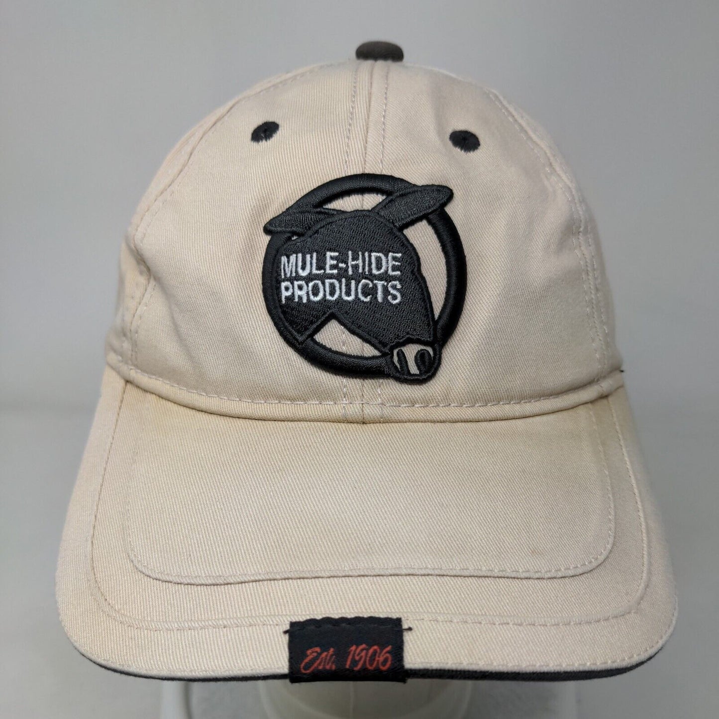 Mule-Hide Products Est. 1906 Strapback Hat Tan One Size Embroidered Logo