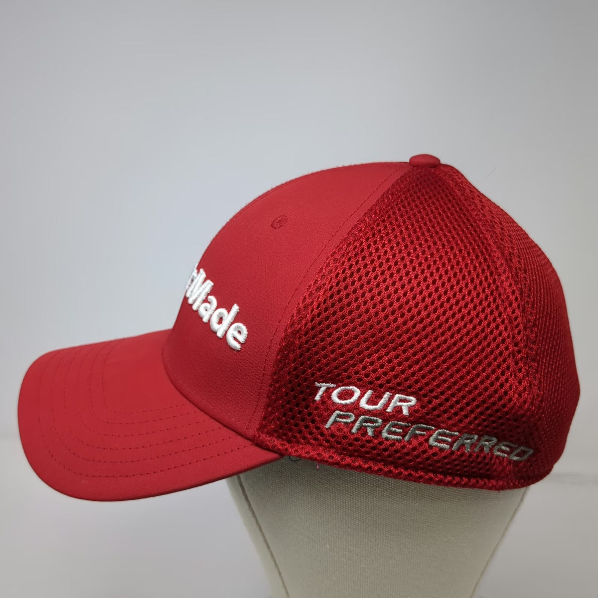 TaylorMade Baseball Cap Red XL SLDR Tour Preferred Mesh Back Fitted Golf Hat