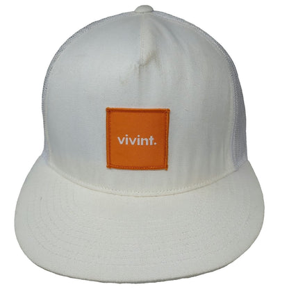 Yupoong Trucker Hat White One Size Vivint Orange Patch Logo Snapback Mesh Bill