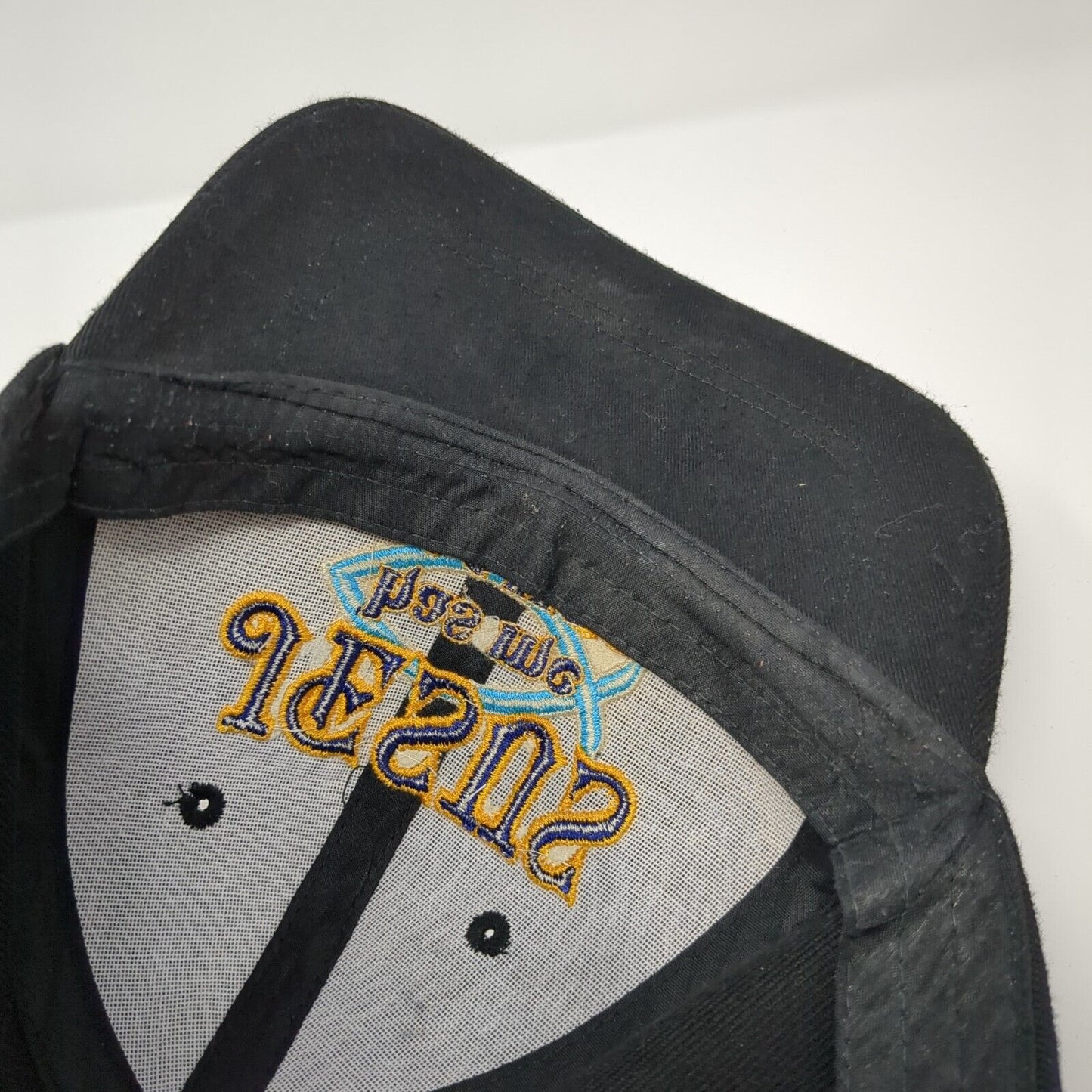 Jesus Has Me Hooked Strapback Hat Black One Size Embroidered 6 Panel