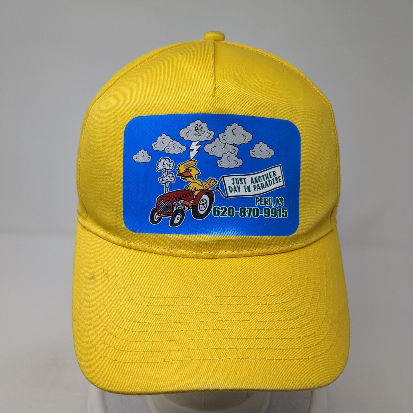 Just Another Day In Paradise Strapback Hat Yellow One Size Adjustable