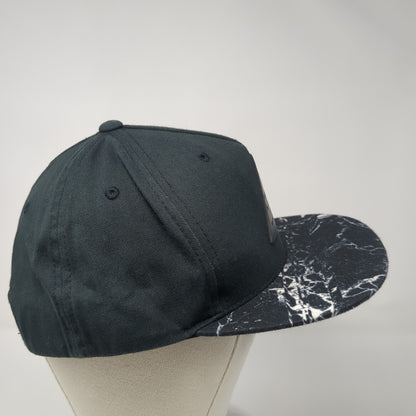 Neff Leather Patch Snapback Hat Black One Size Adjustable Vent Holes