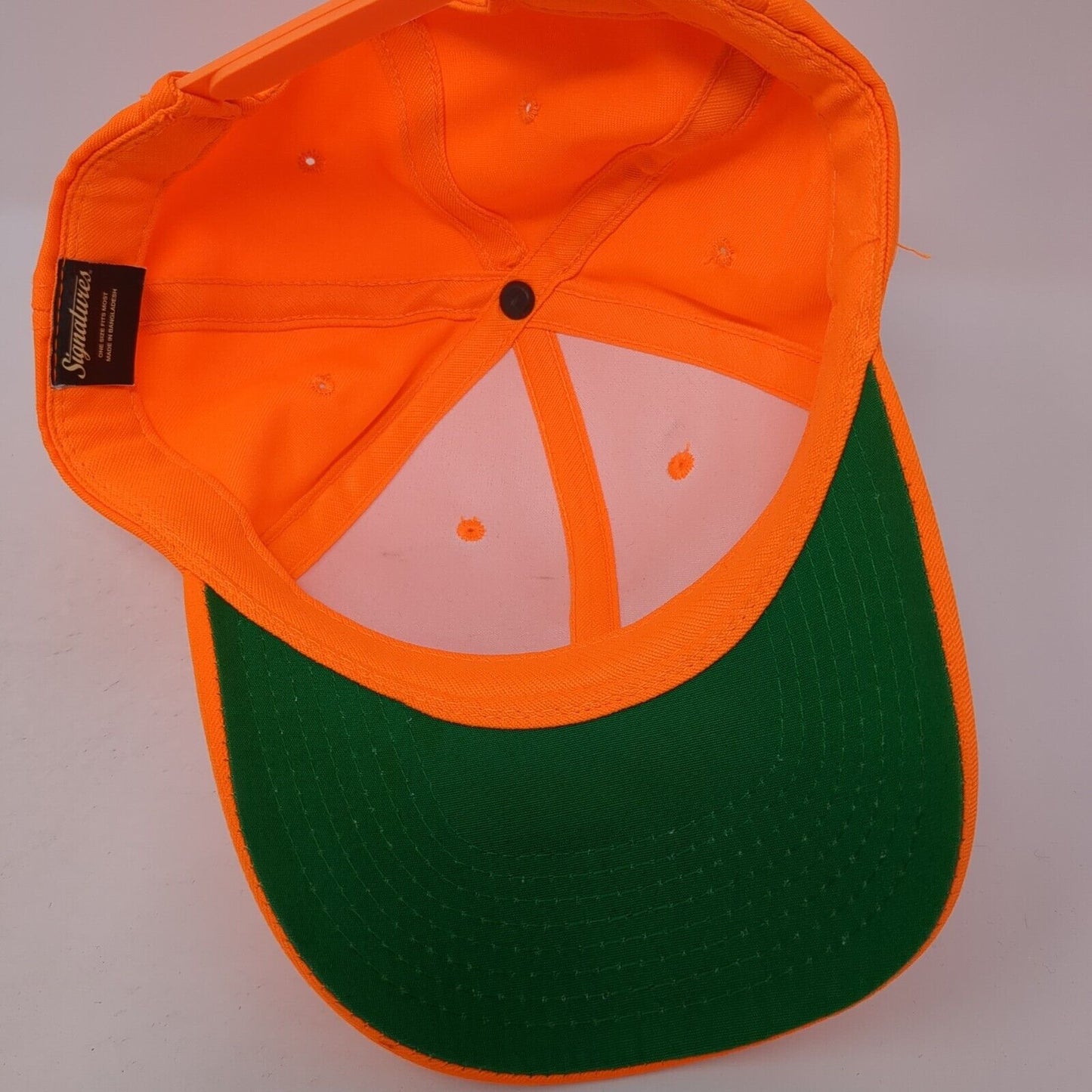 Signatures Snapback Hat Orange One Size Adjustable Vented Holes 6 Panel Blank