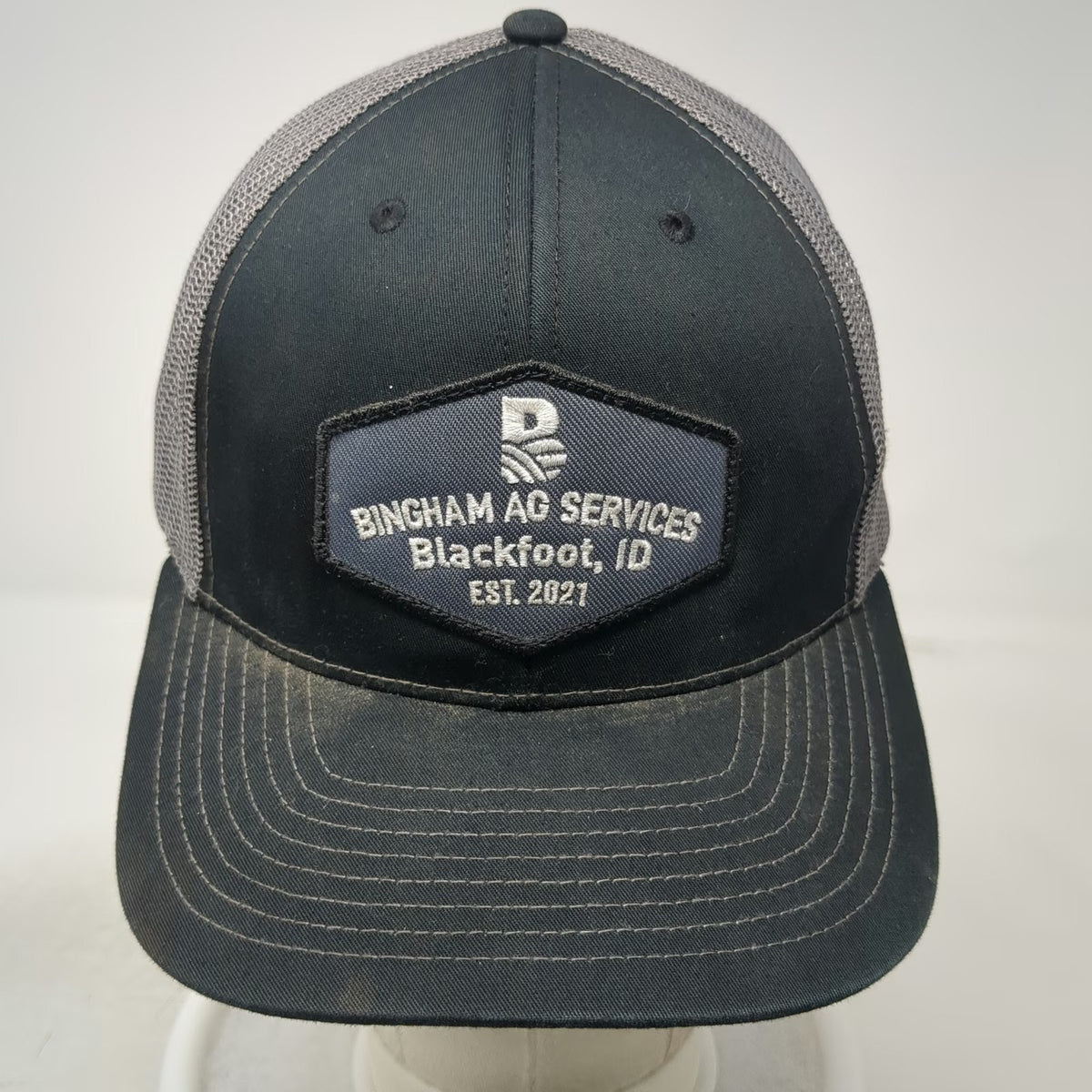 Richardson Trucker Hat Black One Size Snapback Mesh Bingham Ag Services Idaho