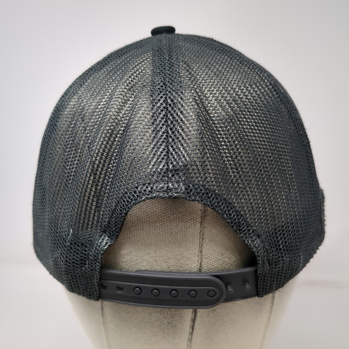 Port Authority Gray Trucker Hat One Size Black Mesh Leather Patch Snapback Farm