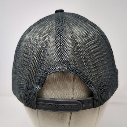 Port Authority Gray Trucker Hat One Size Black Mesh Leather Patch Snapback Farm