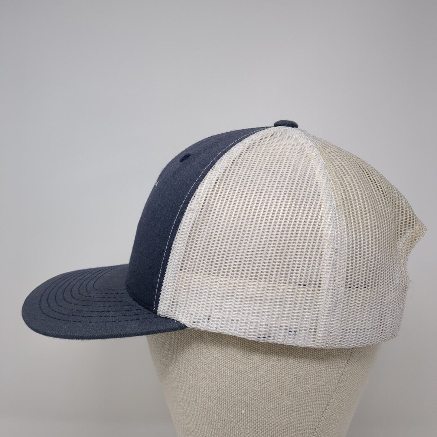 The Classics Yupoong Snapback Trucker Hat Blue One Size Adjustable Mesh Back