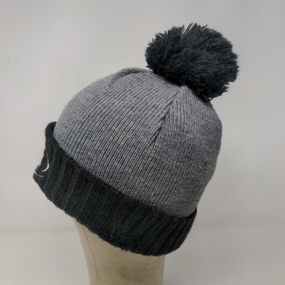 New Era Mens Knit Beanie Hat Gray Black Embroidered Purdue Grand Prix Foundation