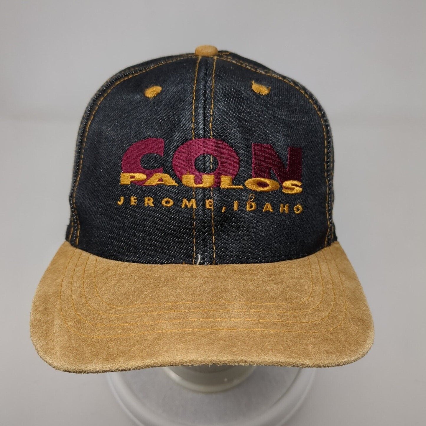 Con Paulos Slideback Hat Multi One Size Leather Strap Denim Otto