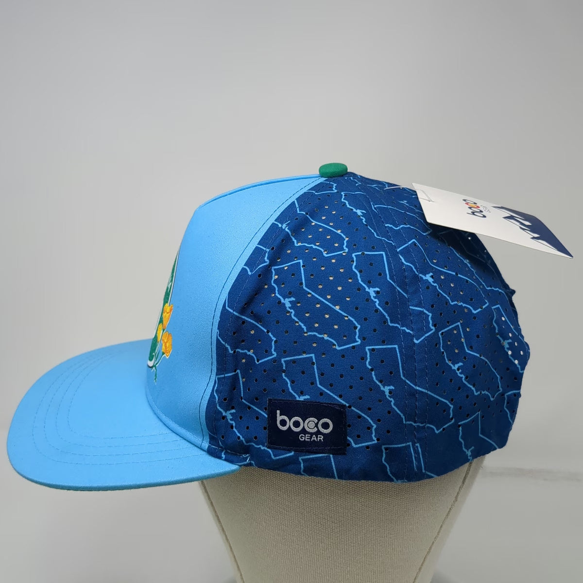 BOCO Gear 5 Panel Hat Blue One Size Strapback California Coast 500 Run Local