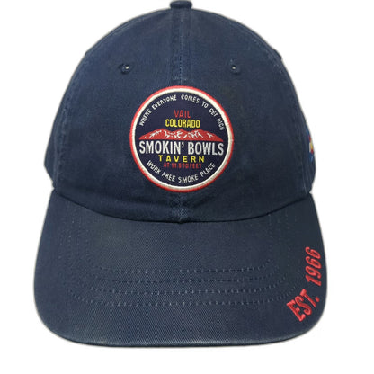 AMP Smokin' Bowls Tavern Vail Colorado Baseball Cap Blue One Size Hat EST 1966