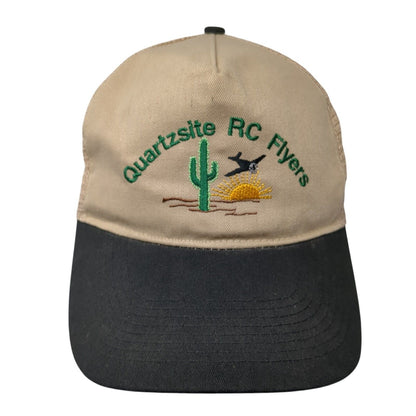 Quartzsite RC Flyers Strapback Trucker Hat Tan OS Adjustable Embroidered Mesh