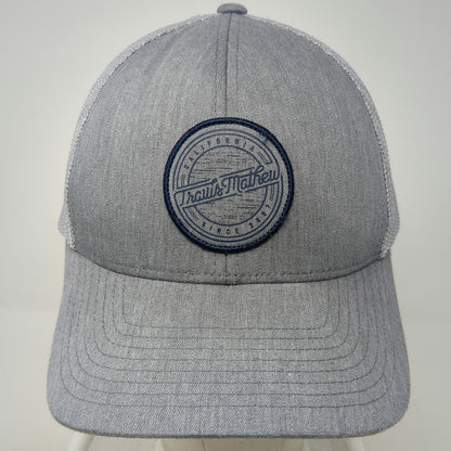 TravisMathew Trucker Hat Gray OSFM Flexfit 110 Snapback Mesh Patch California