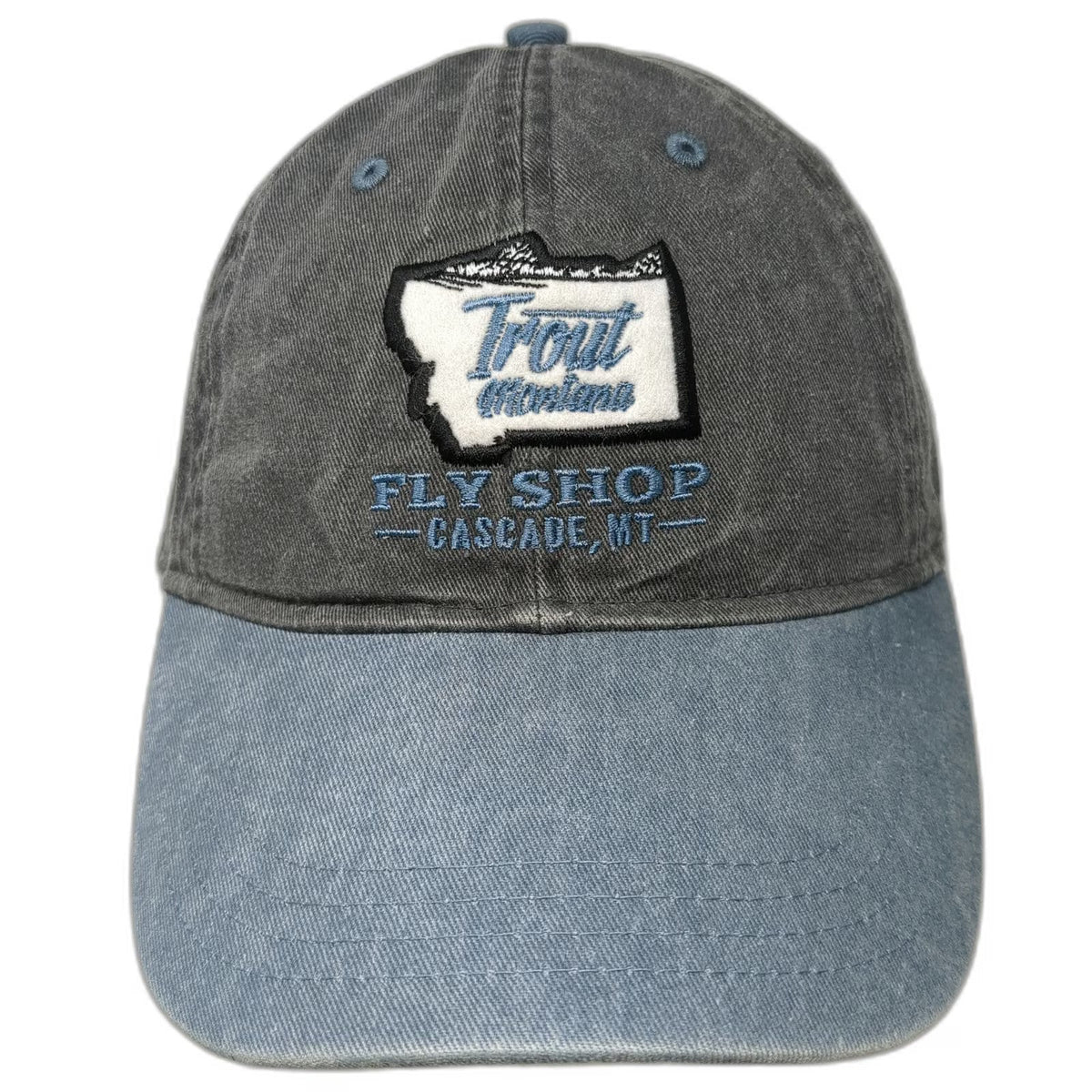 Ouray Sportswear Baseball Cap Gray Blue One Size Trout Montana Fly Shop Hat