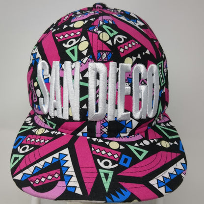 New Genesis San Diego Snapback Pink White One Size Hat 3D Embroidery Geometric