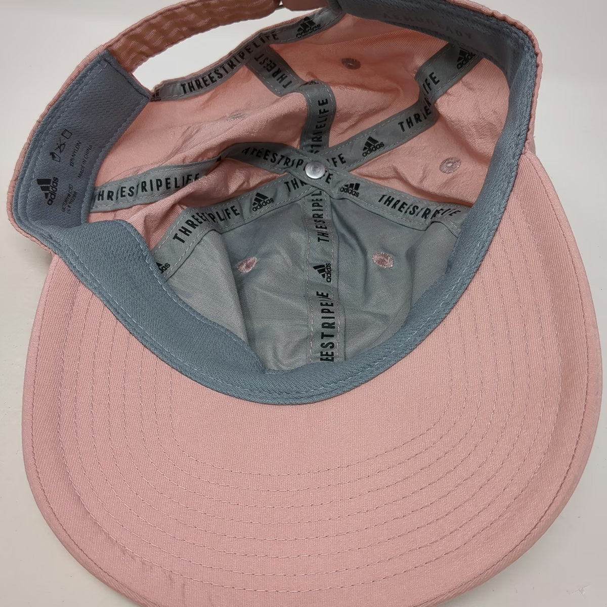 Adidas Baseball Cap Pink One Size Nylon Adjustable Embroidered Logo Sport Hat