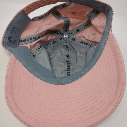 Adidas Baseball Cap Pink One Size Nylon Adjustable Embroidered Logo Sport Hat