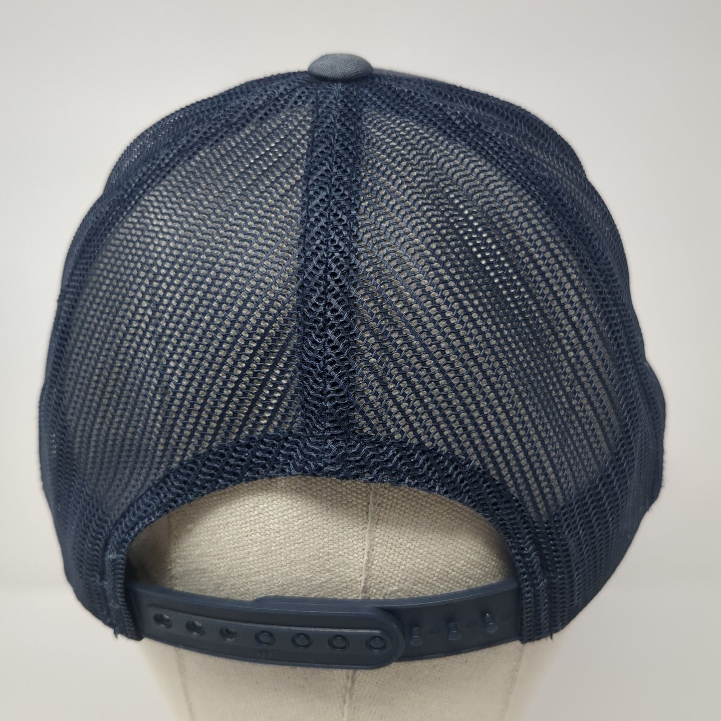 The Classics Yupoong Snapback Trucker Hat Blue OS Adjustable Mesh Back Blank