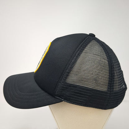 Vans Trucker Hat Black One Size Mesh Back Brews Tunes Jukebox Skeleton Patch