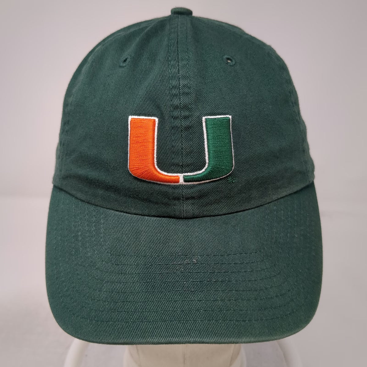 47 Miami Hurricanes NCAA Cap Green S Fitted Cotton Twill Embroidered Logo Hat