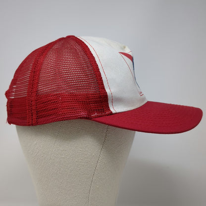 Pabst Blue Ribbon Trucker Hat Red One Size Beer Logo Mesh Snapback Milwaukee