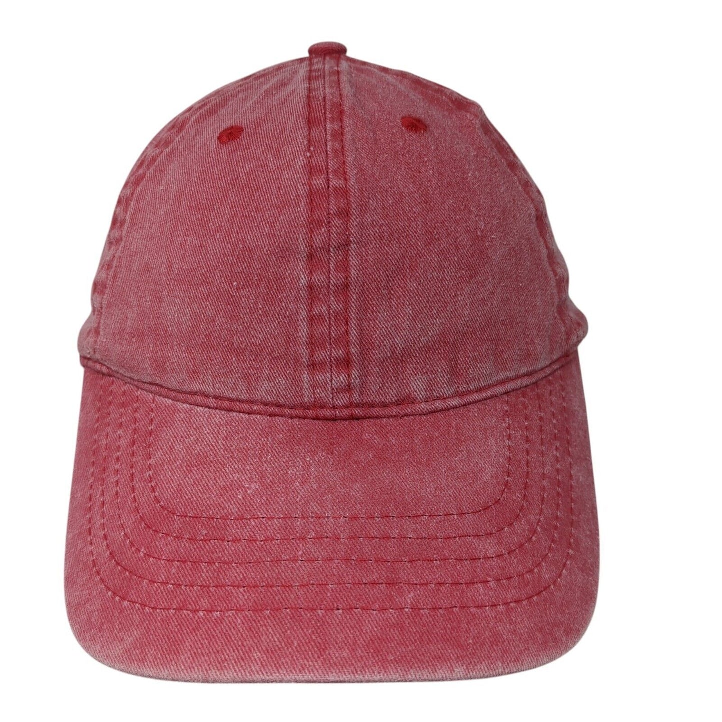 Unbranded Strapback Hat Red One Size Solid Adjustable Blank Vent Holes