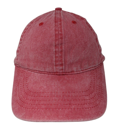Unbranded Strapback Hat Red One Size Solid Adjustable Blank Vent Holes