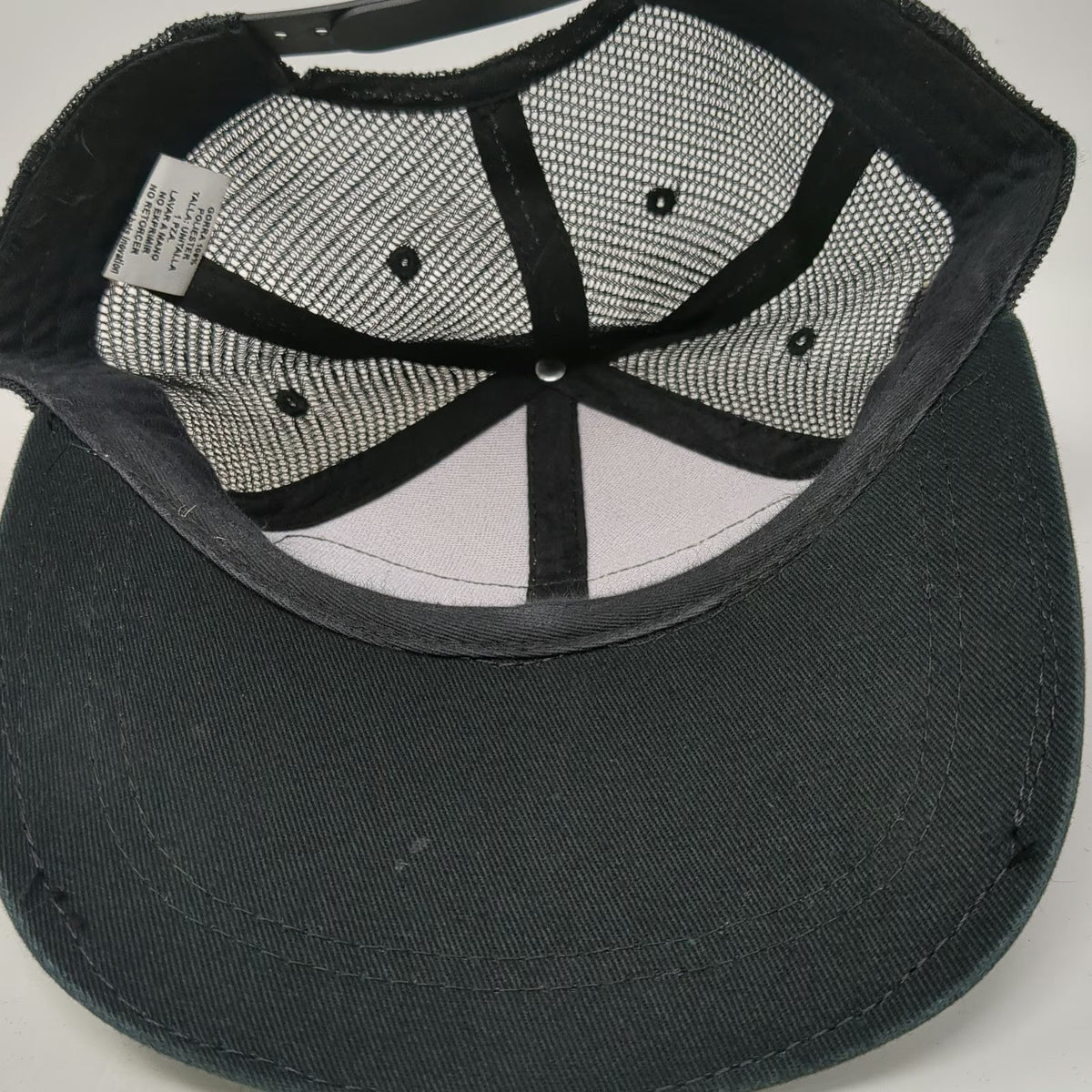 J&A Trucker Hat Black One Size Colima Mexico Patch Greek Key Studded Mesh Back