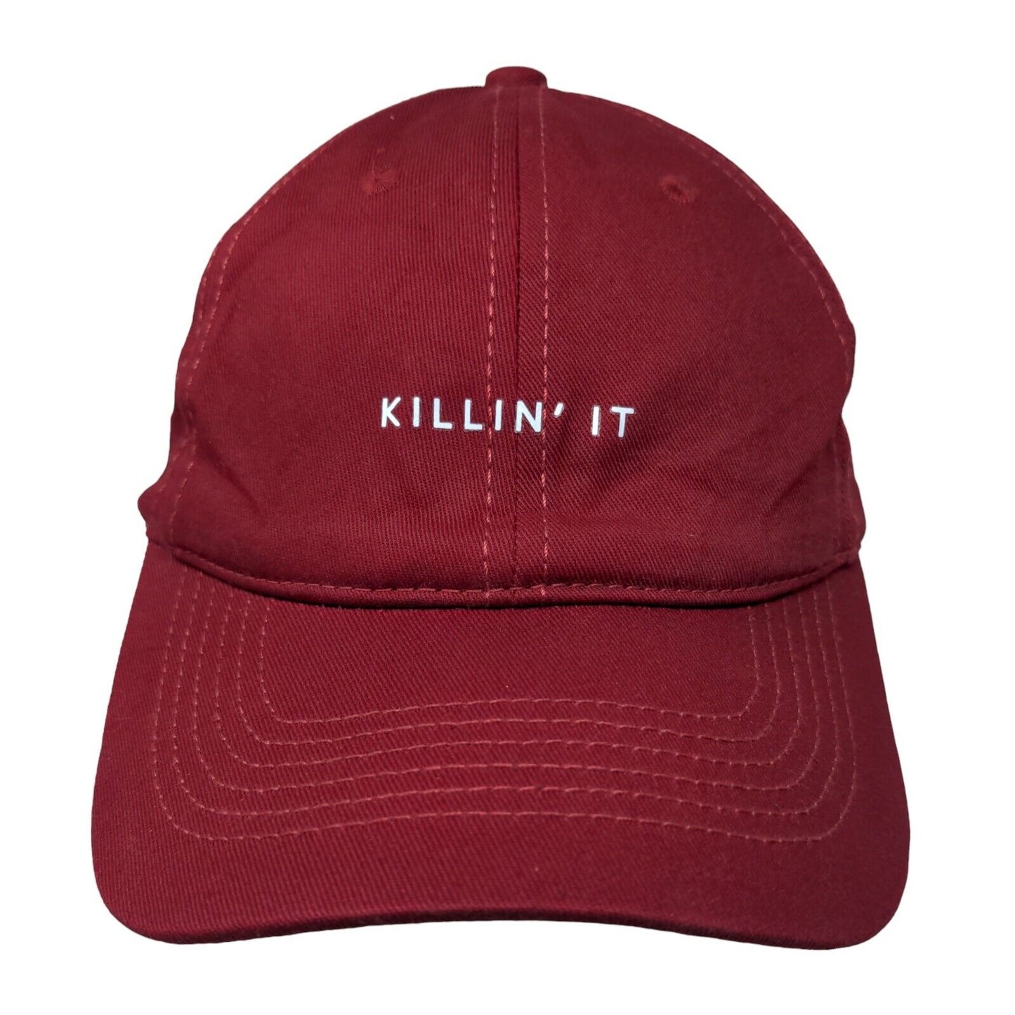 Killin' It Slideback Hat Red OS Adjustable Embroidered Vented Holes 6 Panel