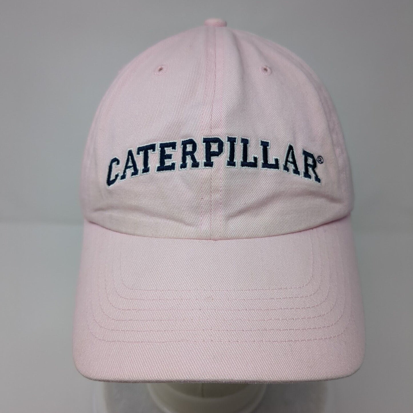 Caterpillar Slideback Hat Pink OSFM Adjustable Embroidered Vented Holes 6 Panel