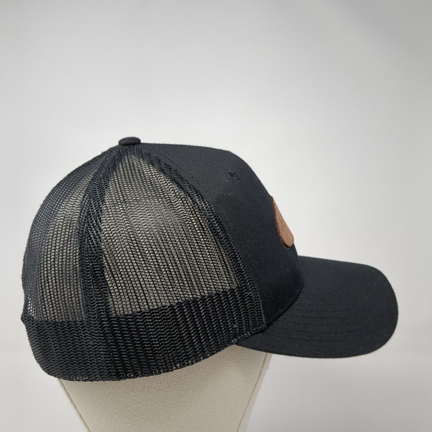 Lovely Hollow Farms Snapback Mesh Back Trucker Hat Black One Size Patch