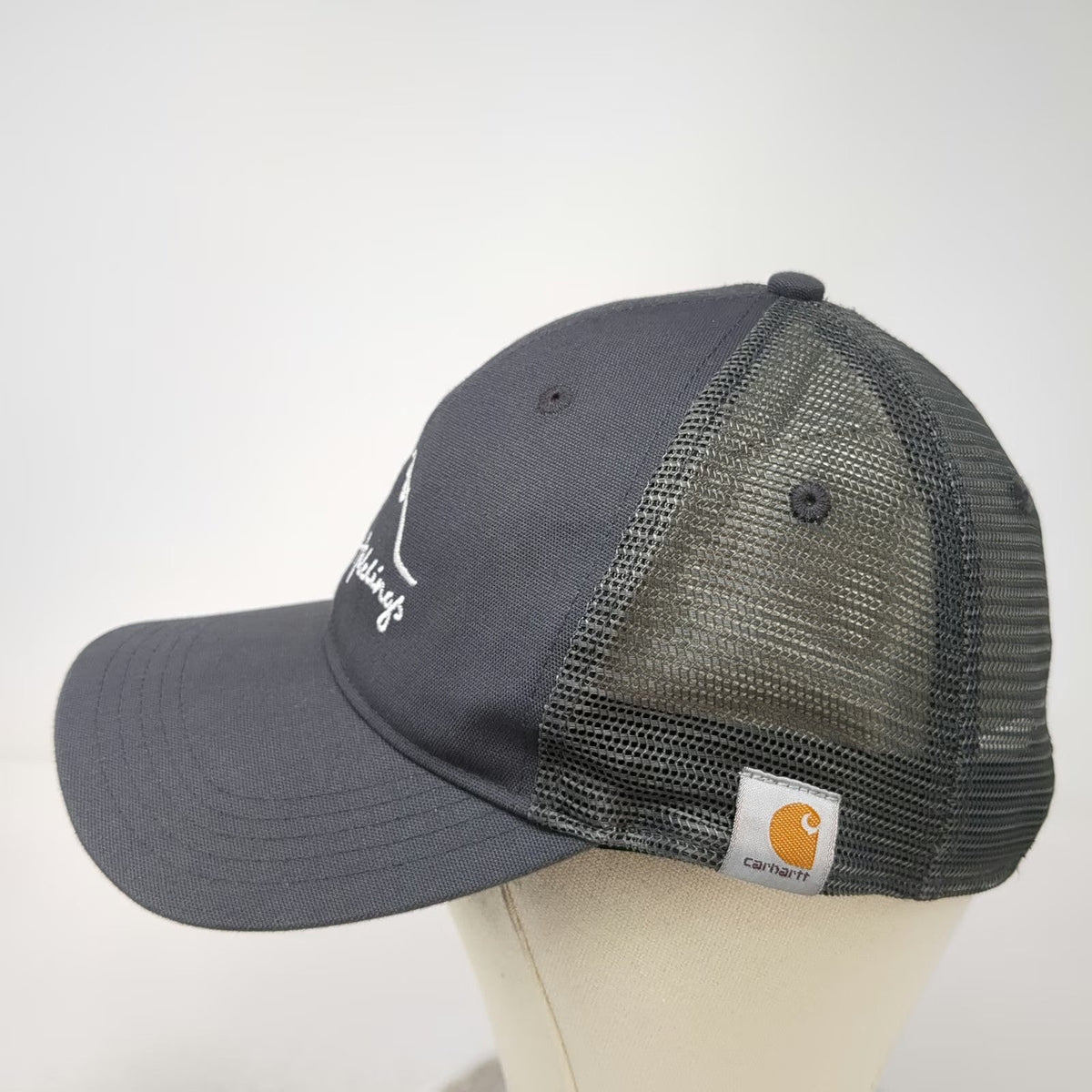 Carhartt Trucker Hat Gray One Size Mountain Idaho Holdings Mesh Back Snapback