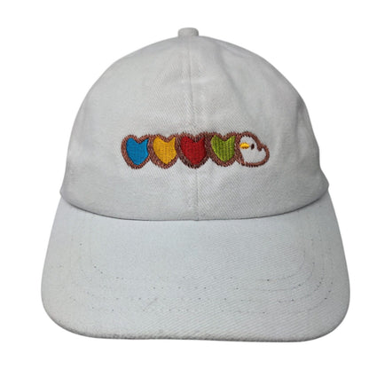 Colorful Heart Slideback Hat White OSFA Adjustable Embroidered 6 Panel