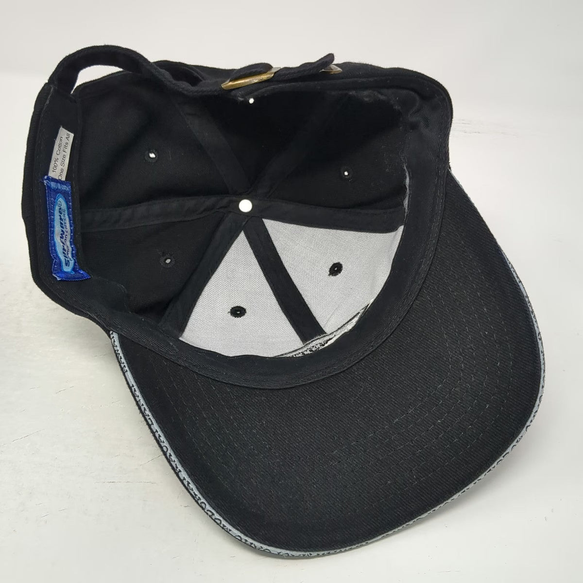 Surfware Hawaii Wave Black One Size Baseball Cap Hat Slideback Brim Text Logo