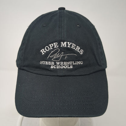 Rope Myers Slideback Baseball Cap Black One Size Adjustable Embroidered 6 Panel