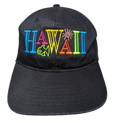 Hawaii Snapback Hat Black OSFA Solid Adjustable Embroidered Hawaiian
