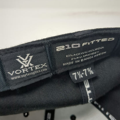Vortex Optics Baseball Cap Black Green 7 5/8 Fitted Logo Curved Stretch Hat