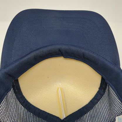 Rusty Duck Charters Snapback Rope Trucker Hat Blue One Size Mesh Back