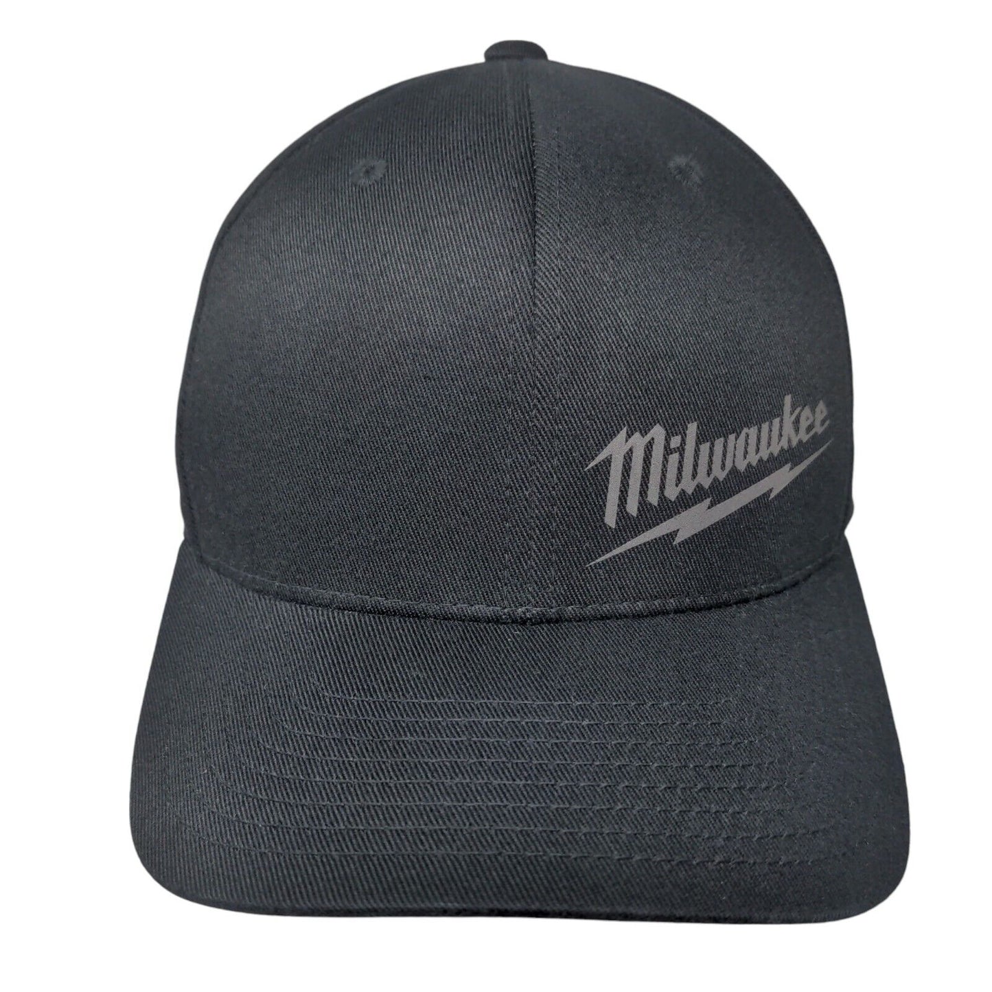 Milwaukee Fitted Hat S/M Flexfit Vented Holes 6 Panel Yupoong Polyester Blend