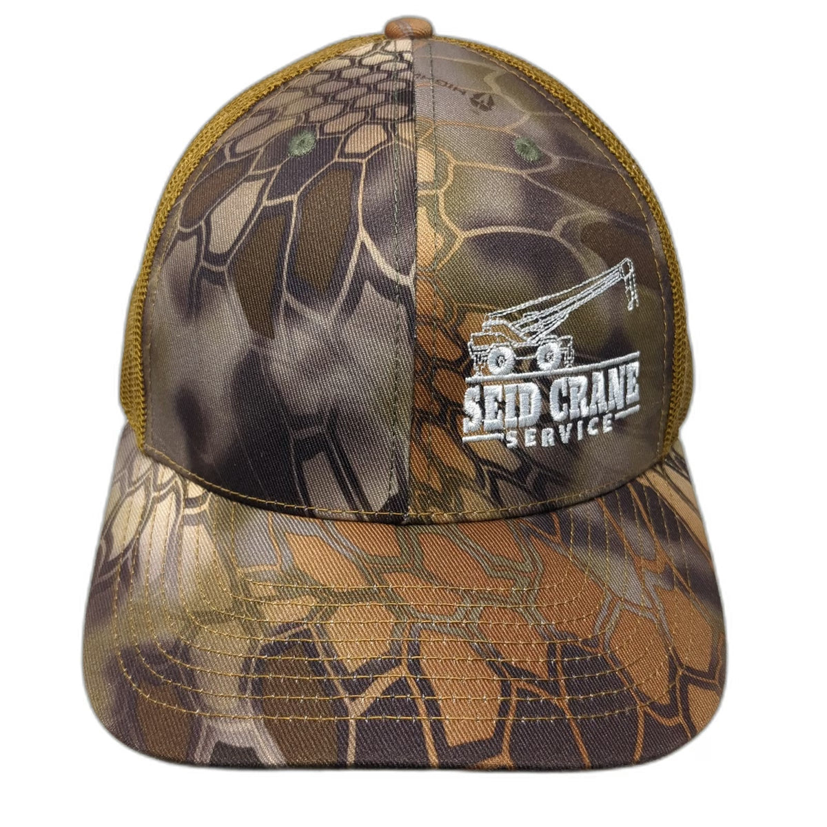 Richardson Trucker Hat Brown Camo One Size Snapback Seid Crane Service Mesh