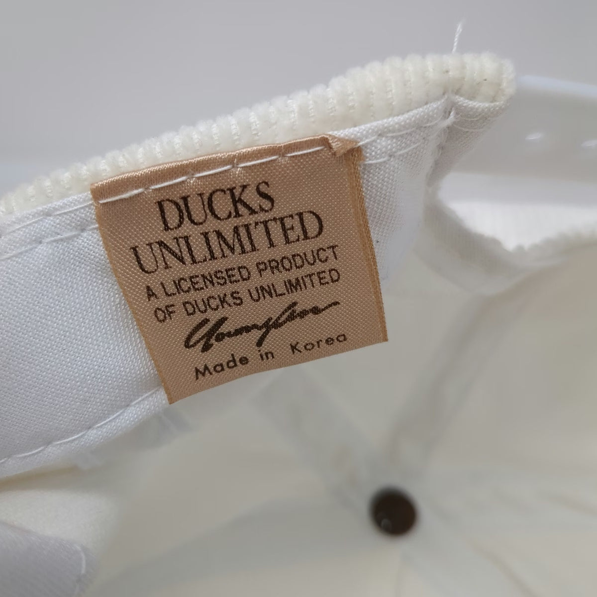 Dorfman Pacific Ducks Unlimited Trucker White Corduroy Rope Brim Hat One Size