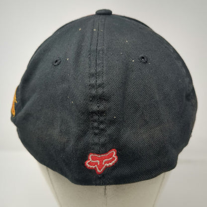 Fox Honda Racing Baseball Cap Black XL Fitted Hat Red Piping Graphic Motocross