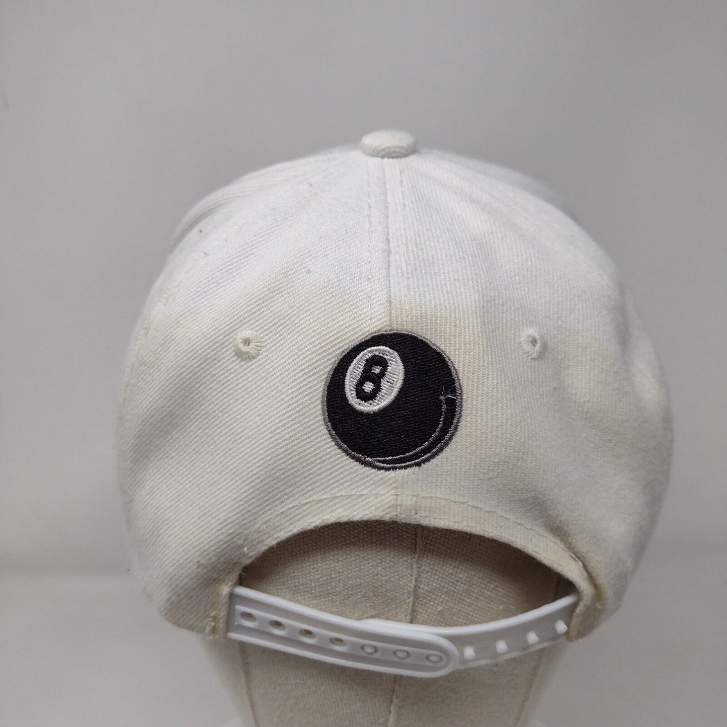 8 Ball Snapback Hat White One Size Adjustable Embroidered 6 Panel Joy Cap