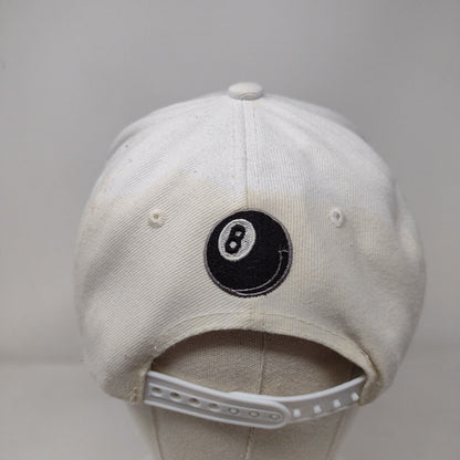 8 Ball Snapback Hat White One Size Adjustable Embroidered 6 Panel Joy Cap