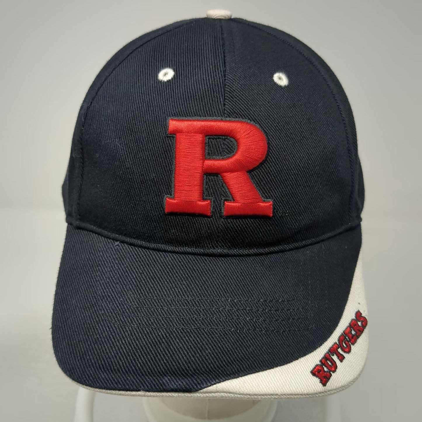 Rutgers NCAA Fan Favorite Baseball Cap Black Red White One Size Strapback Hat
