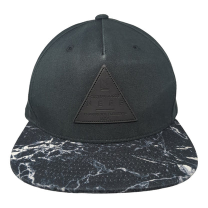 Neff Leather Patch Snapback Hat Black One Size Adjustable Vent Holes